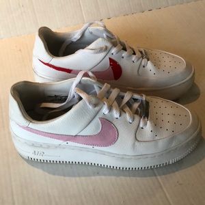 Nike Sneakers Air Force1 SZ 8.5 White Pink